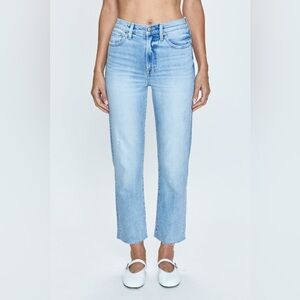 Charlie High Rise Straight Jeans in Chalet Vintage Light Wash Cotton Denim